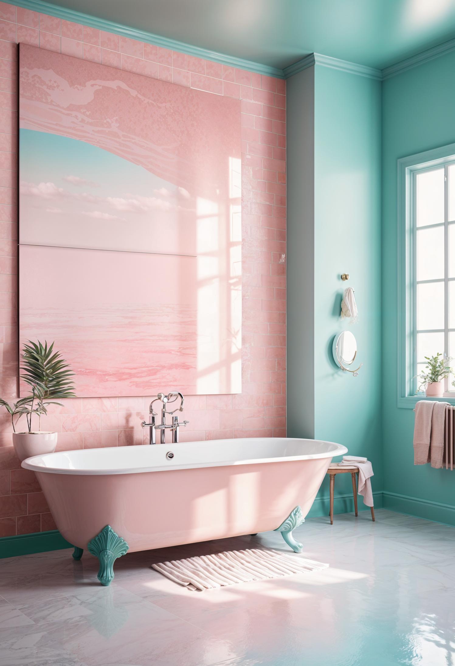 22 trendy pink bathroom designs to copy 29 19. Sea pink and turquoise aesthetic-1
