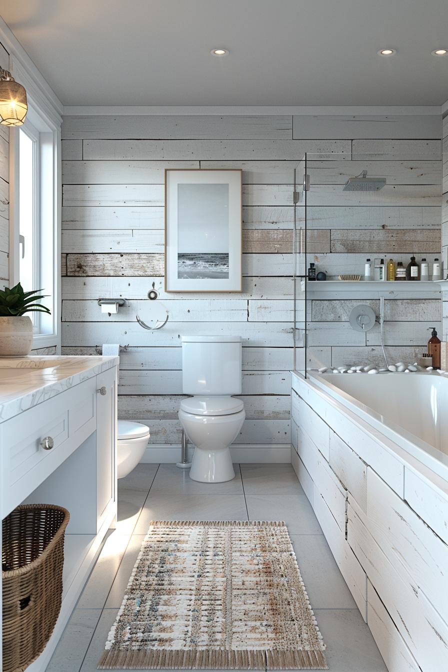 15 beautiful Shiplap bathroom styles to impress your guests 3 1. Seaside Sanctuary: Shiplap Bathroom Inspiration-0