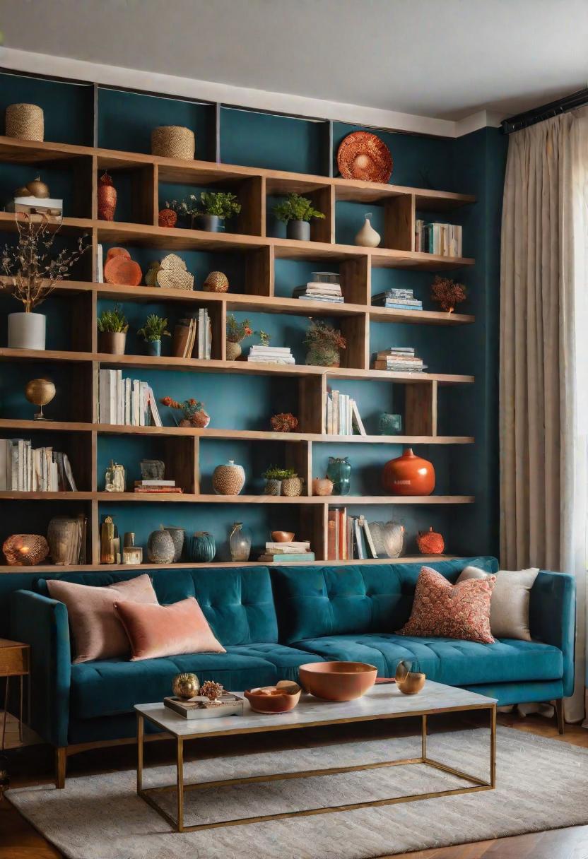 21 elegant built -in shelves for the living room 32 21. seasonal material background shelf units-1