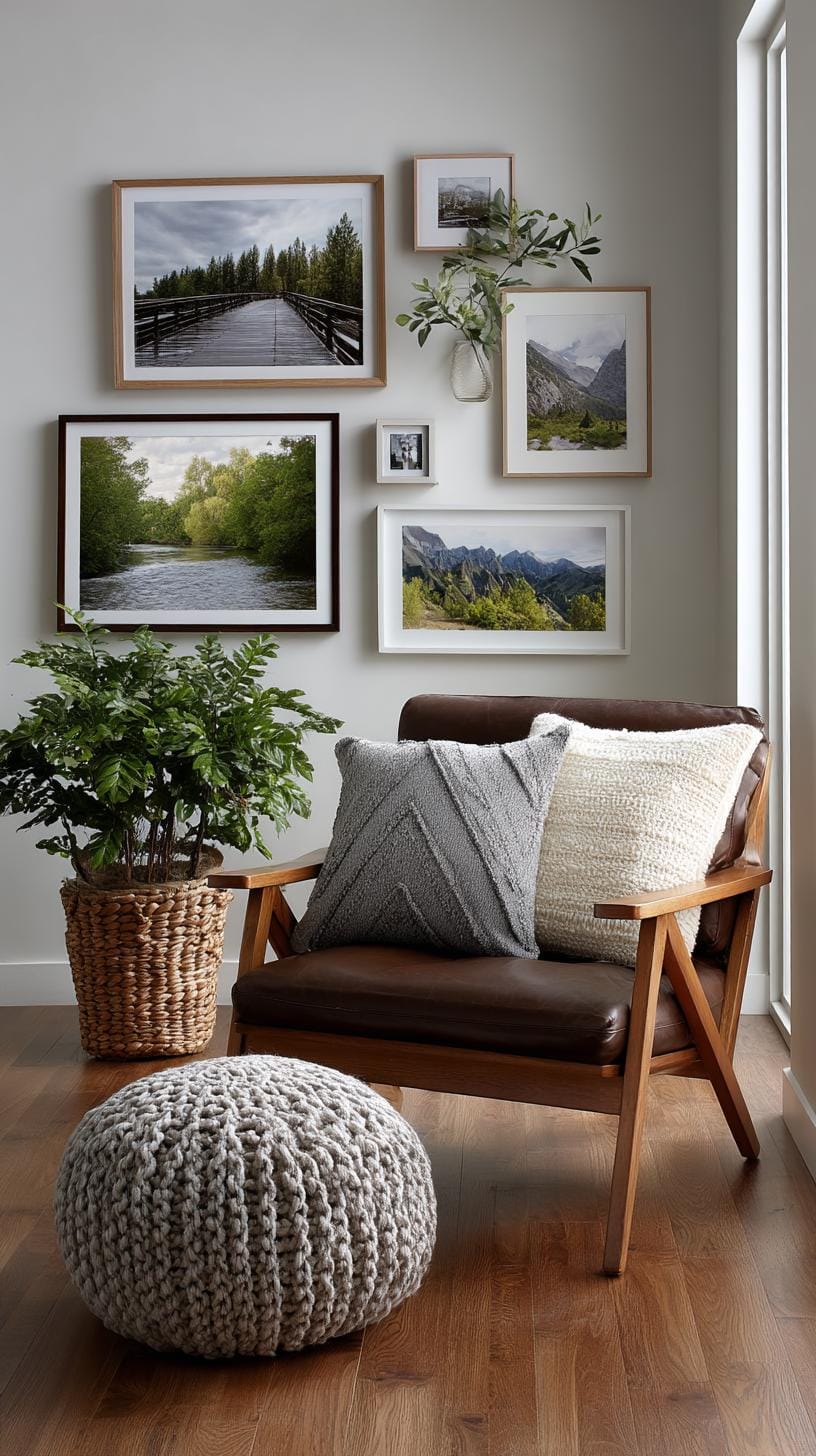 37 Gallery Wall Decor Ideas: Layouts And Styles to Elevate Any Room 99 33. Seasonal rotating wall grid with an interchangeable layout updated quarterly-0