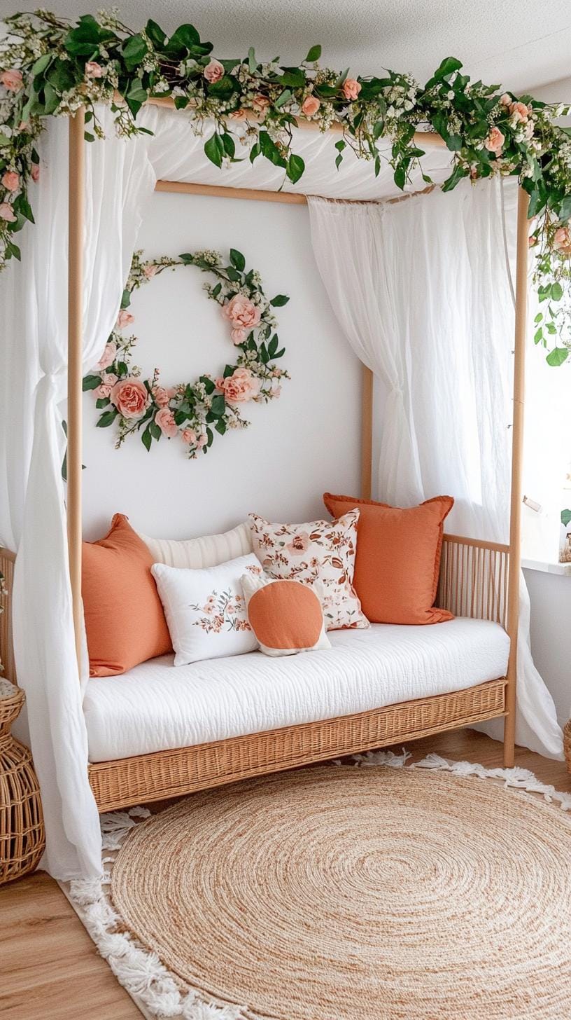 21 Enchanted Forest Nurily Ideas for a magical mood 23 7. Secret Garden Sanctuary with flower motifs and organic texture-2