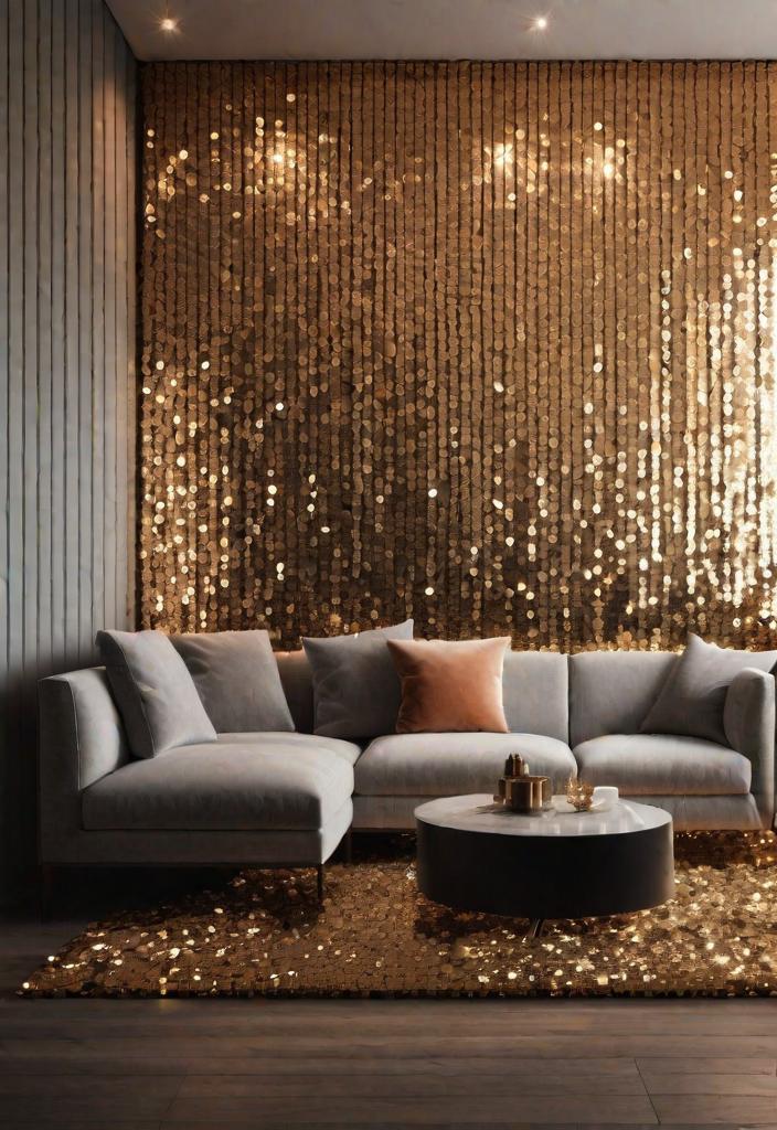 40 Breathtaking accent walls in living room Ideas 16 13. Sequin Accent Wall Option-0