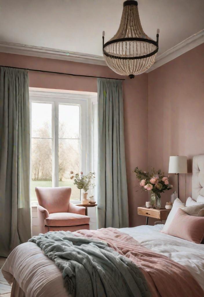 38 Genius Farmhouse Bedroom Ideas 23 21. Serene Pastel Farmhouse Bedroom-0