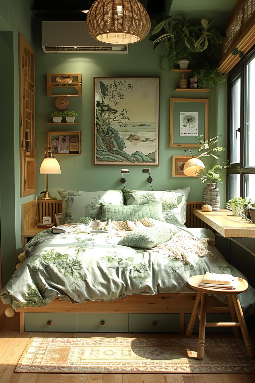 21 Cozy dormitory inspiration to maximize small rooms 12 4. Saumer Sage Sage Dorm Oasis-2
