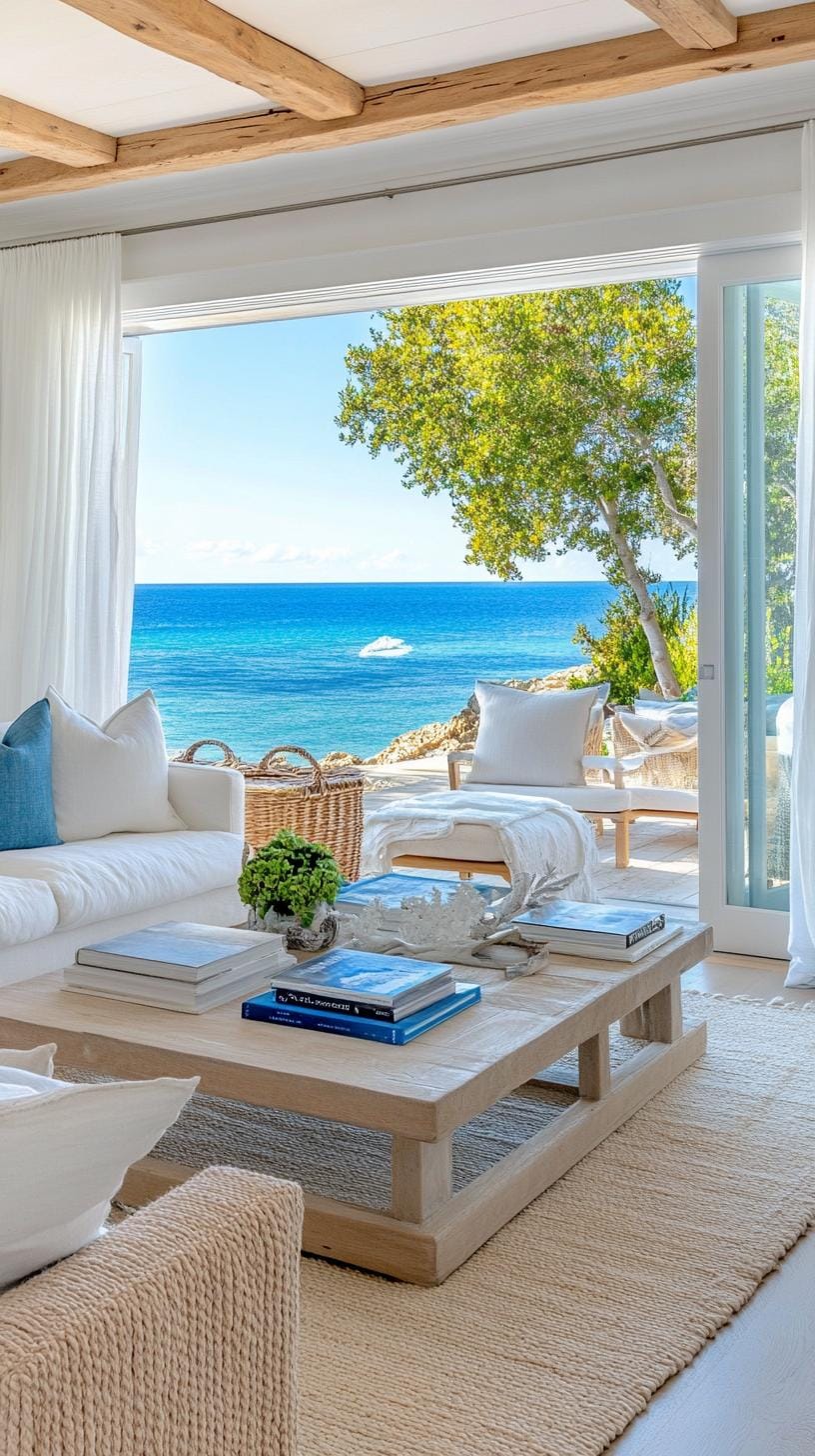 20 unique coastal farmhouse living room ideas, the woW 36 11. Equip a large open window that is emphasized with sheer curtains for natural lighting.