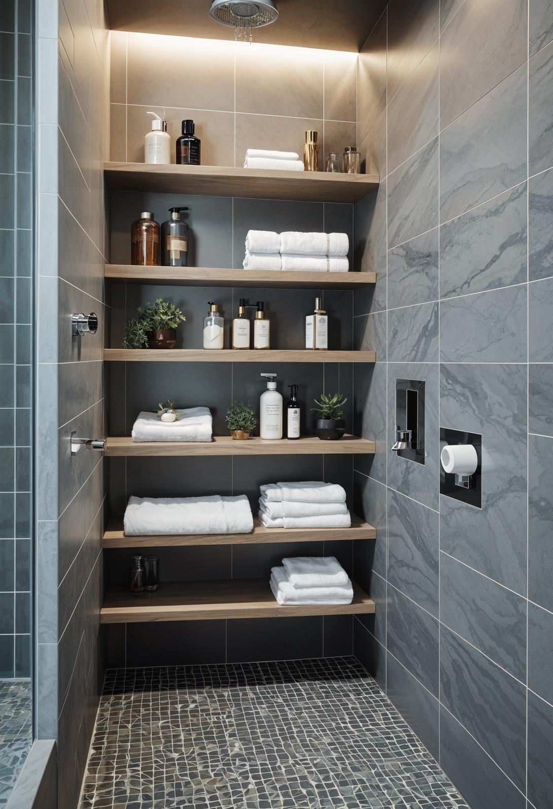 19 Genius Small Bathroom Ideas: Space Saving Hacks 19 12. Shower wall toilet specialties-0