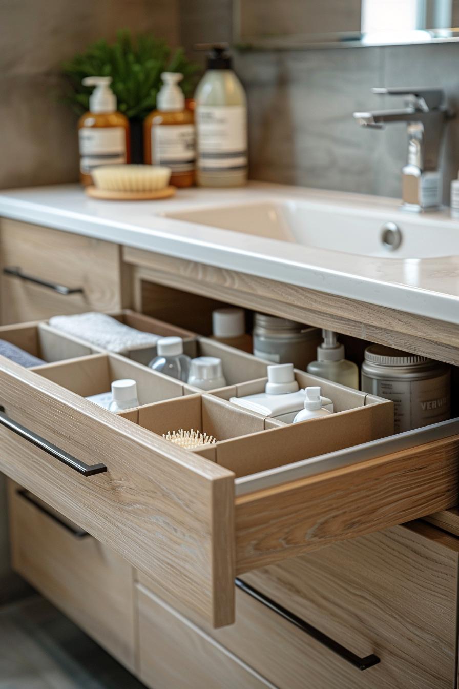 15 genius small bathroom solutions that you have to see! 6 4. Sink drawer storage solution-0