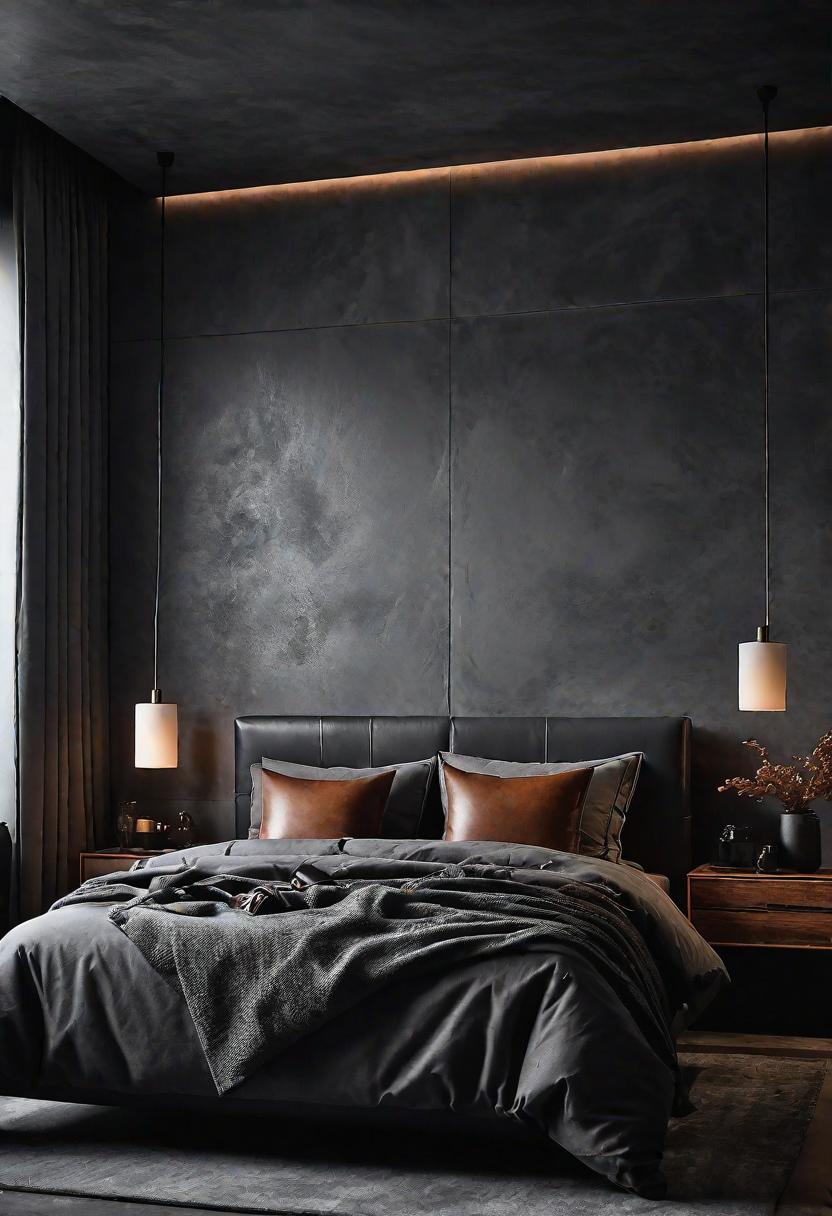 47 Stunning Grey Bedroom Ideas for An Elegant Bedroom Design 36 34. Slate Grey Masculine Bedroom Ideas-0