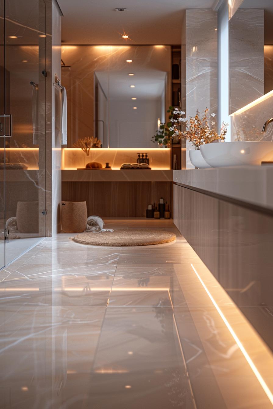 19 breathtaking modern bathroom designs for your home 3 1. Slim floating washbasin units with LED-0