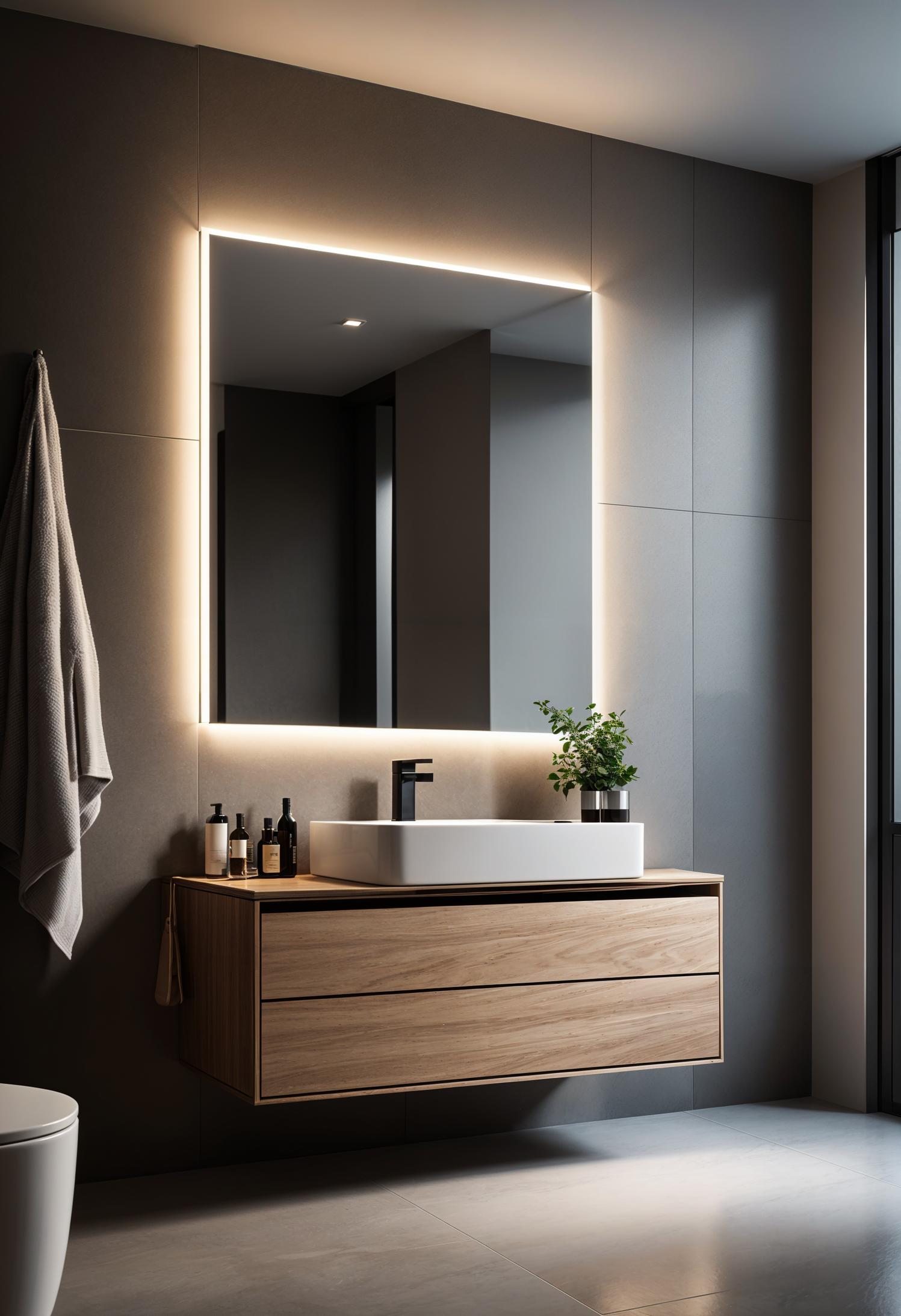 19 breathtaking modern bathroom designs for your home 4 1. Slim, floating vanity units with LED-1