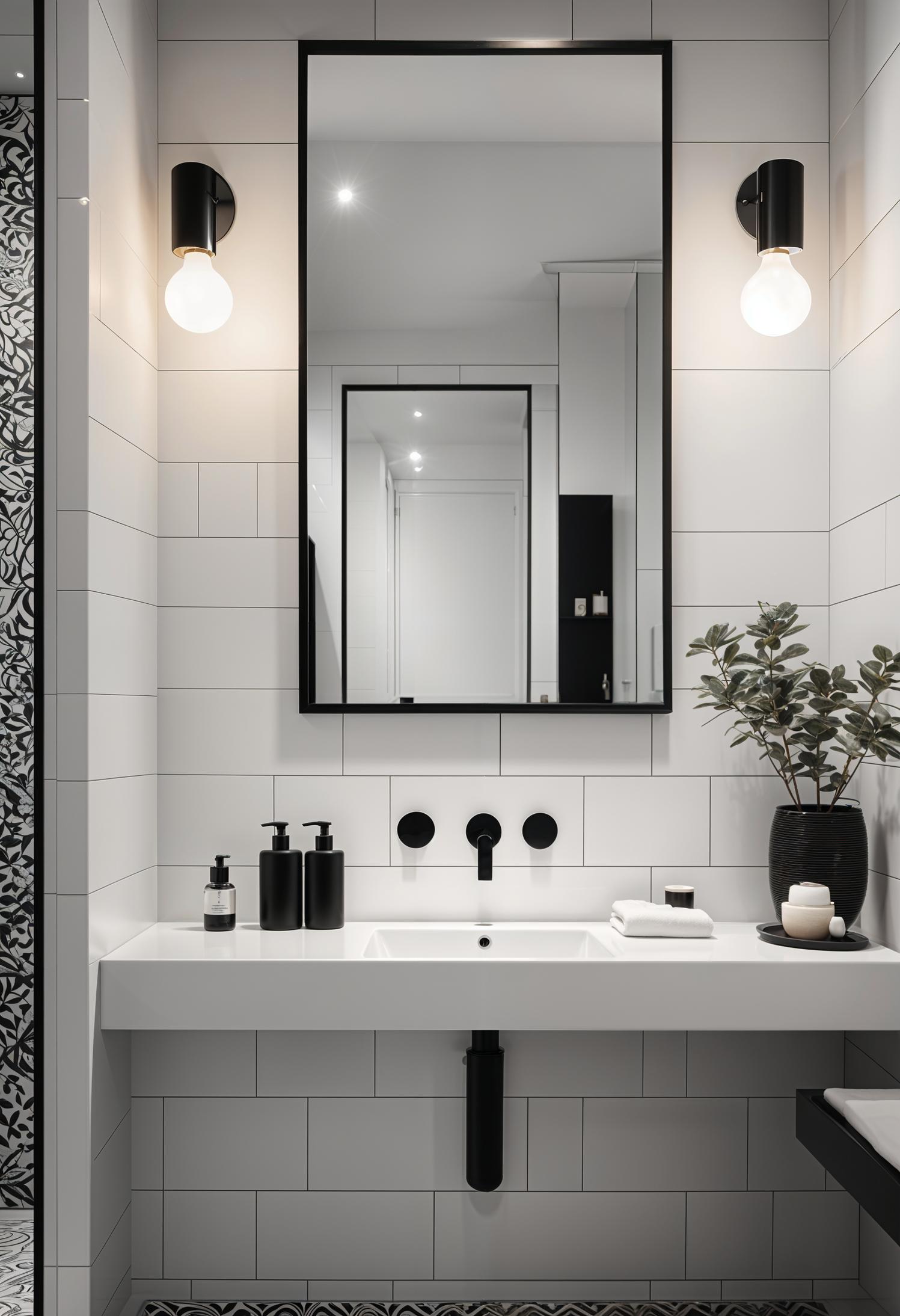 29 Breathtaking Bathroom Decor Ideas to Revamp Your Space 22 8. Sleek Monochrome Bathroom Design-1