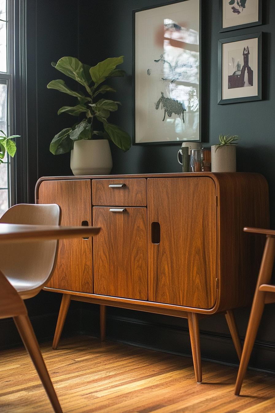 23 breathtaking modern dining tables from the middle of the century, which they worship 41 15. Slim sideboards for dining room-2