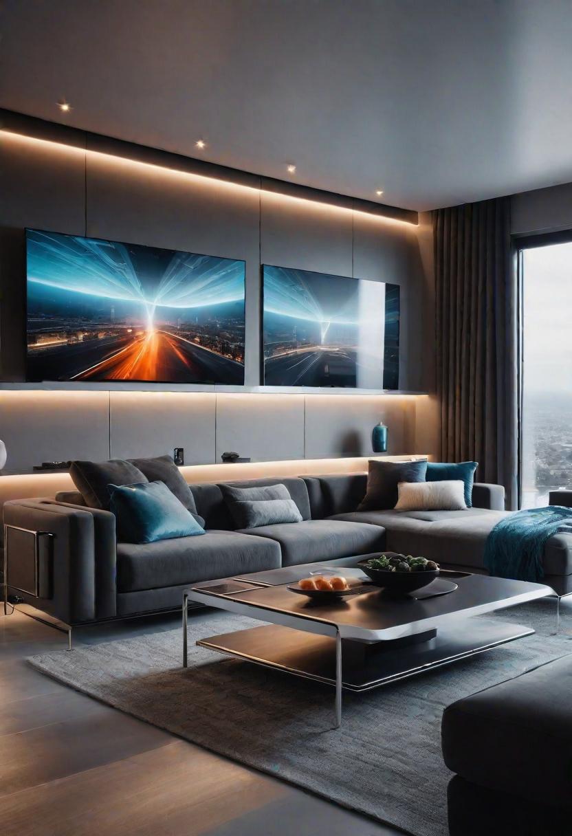 37 Cozy Contemporary Living Room Ideas: Modern Elegance 8 6. Sleek Smart Living Room Futurism-0