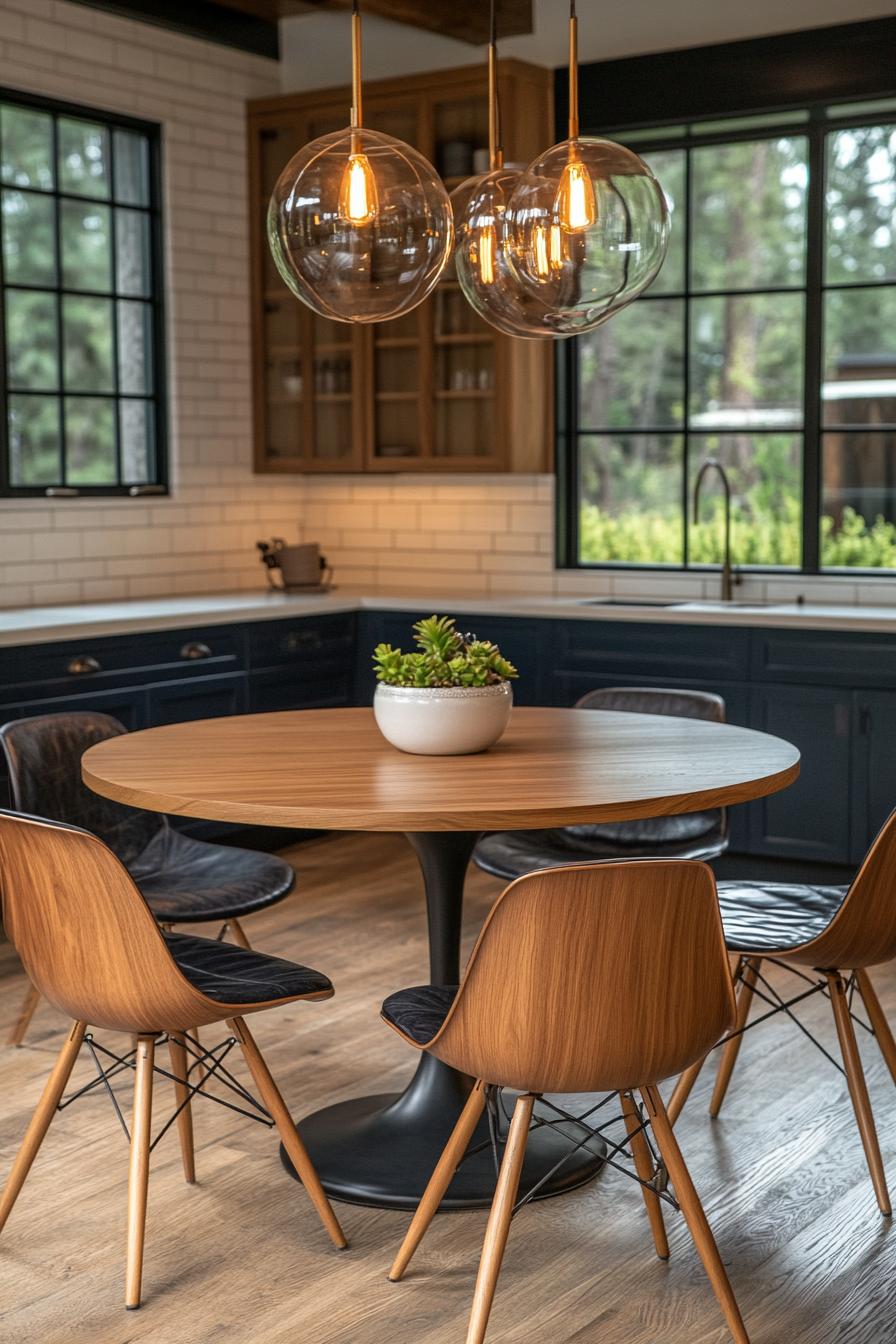 23 Breathtaking modern dining tables from the middle of the century, which they worship 50 19. Slim dining tables in the tulip style style-0