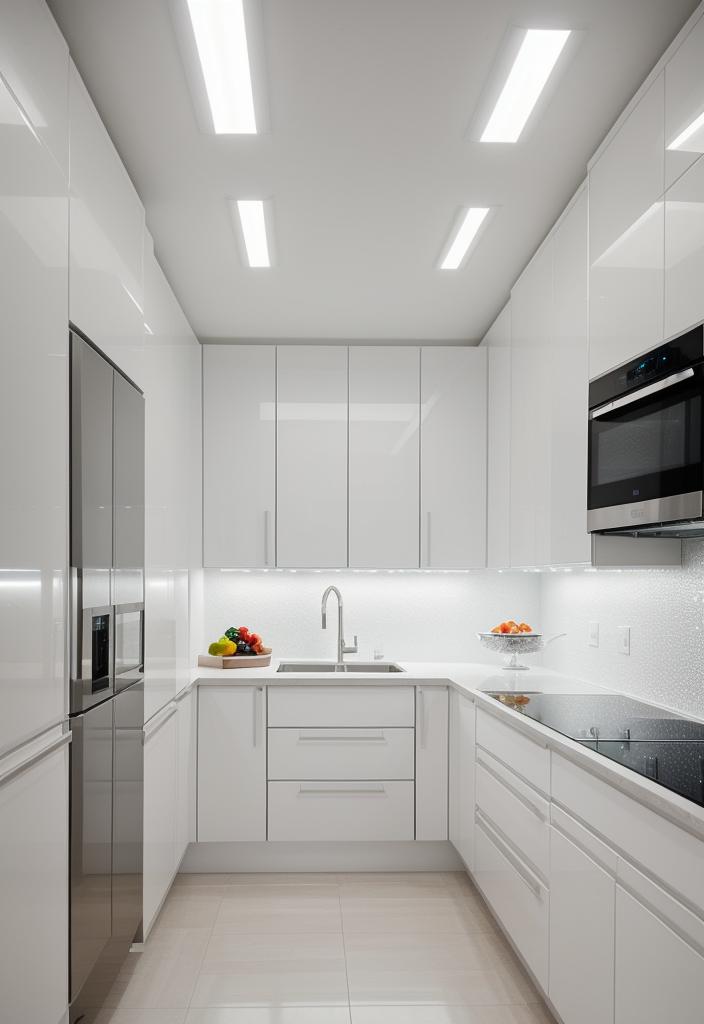 27 atemberaubende weiße Küchenschränke: Ideen, um Ihren Raum mit zeitloser Eleganz zu erhellen 8 5. Sleek White Kitchen Design-0