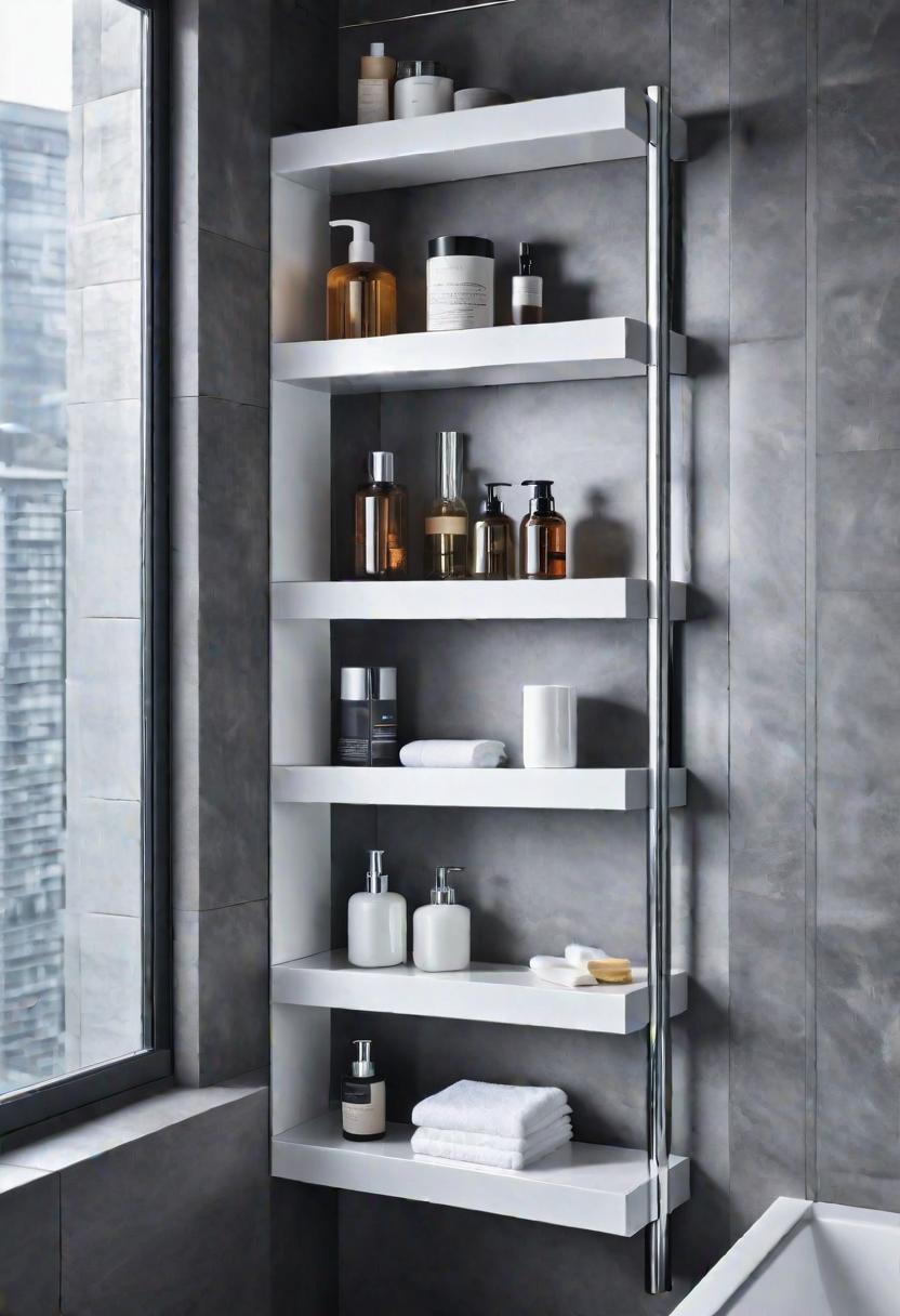 15 Genius & beautiful bathroom shelf ideas you have to see 25 11. Slide shelf for bathroom optimization-0