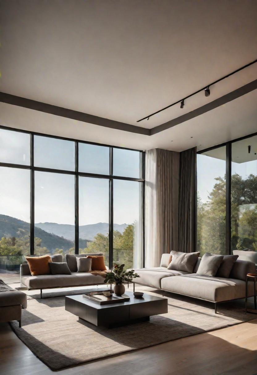 37 Cozy Contemporary Living Room Ideas: Modern Elegance 39 37. Smart Glass Windows Integration-0