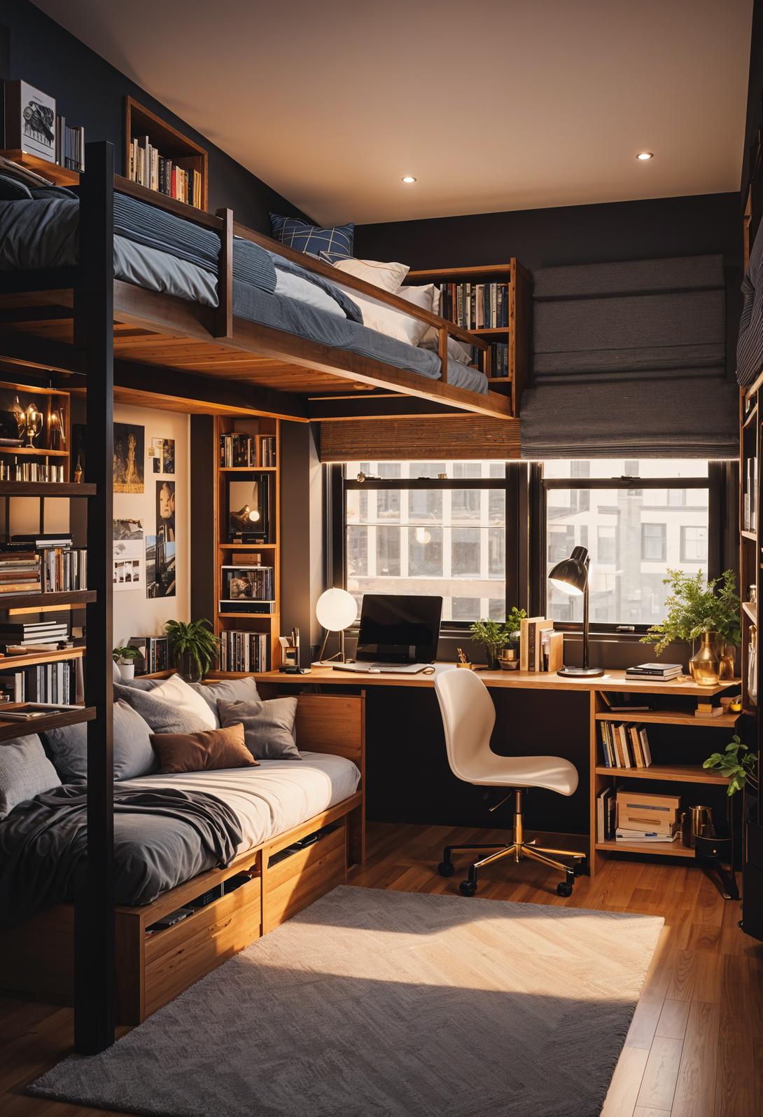 19 trendy college dormitory ideas (new) 11 3 .. smart lofted bed with study nook-2