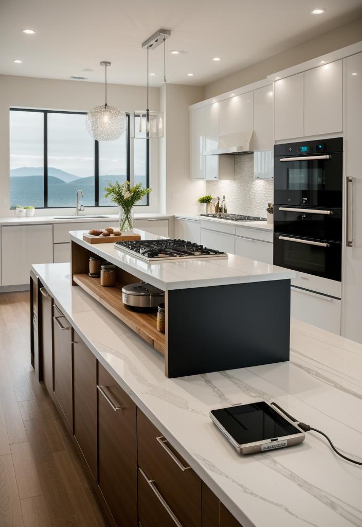 26 Genius Kitchen Island Ideen: Stil und Funktionalität 36 23. Smart Tech Kitchen Island-0