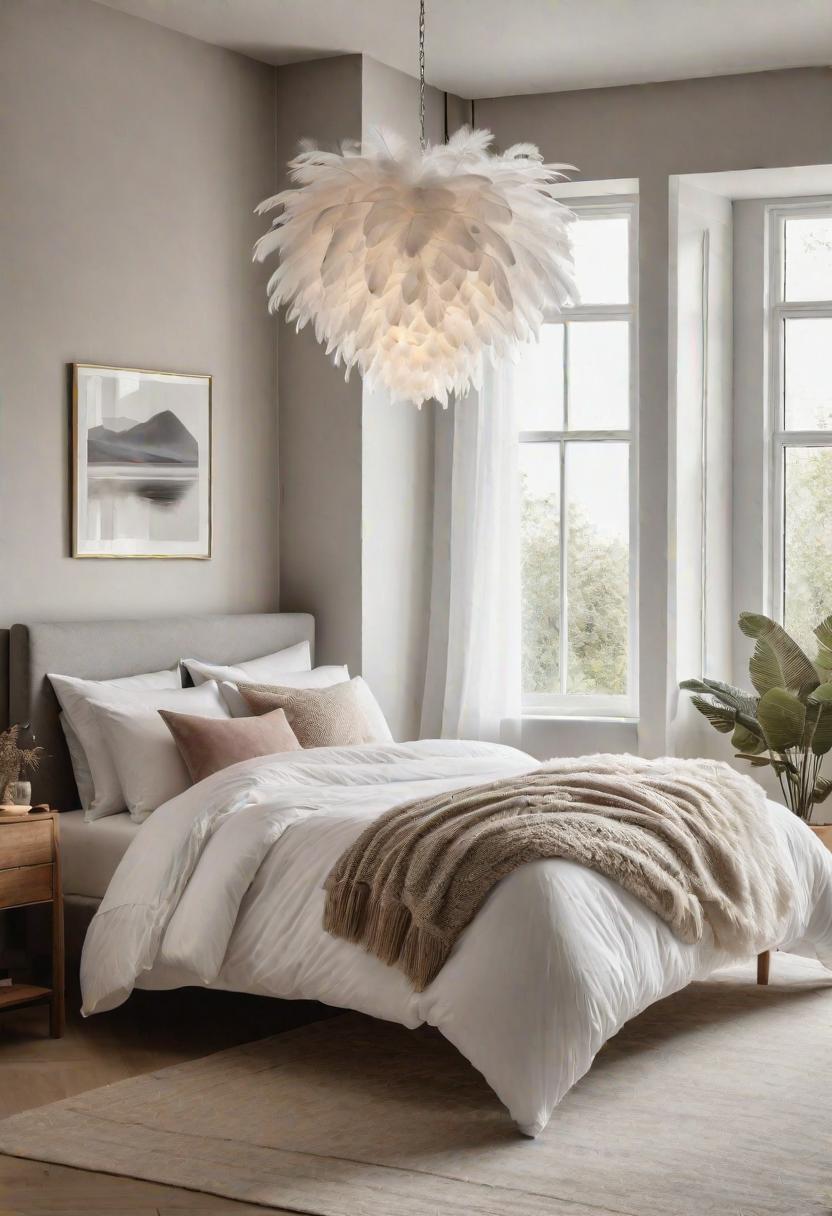 39 Dreamy Bedroom Decor Ideas (New) 39 33. Soft Feather Pendant Light Glamour-0