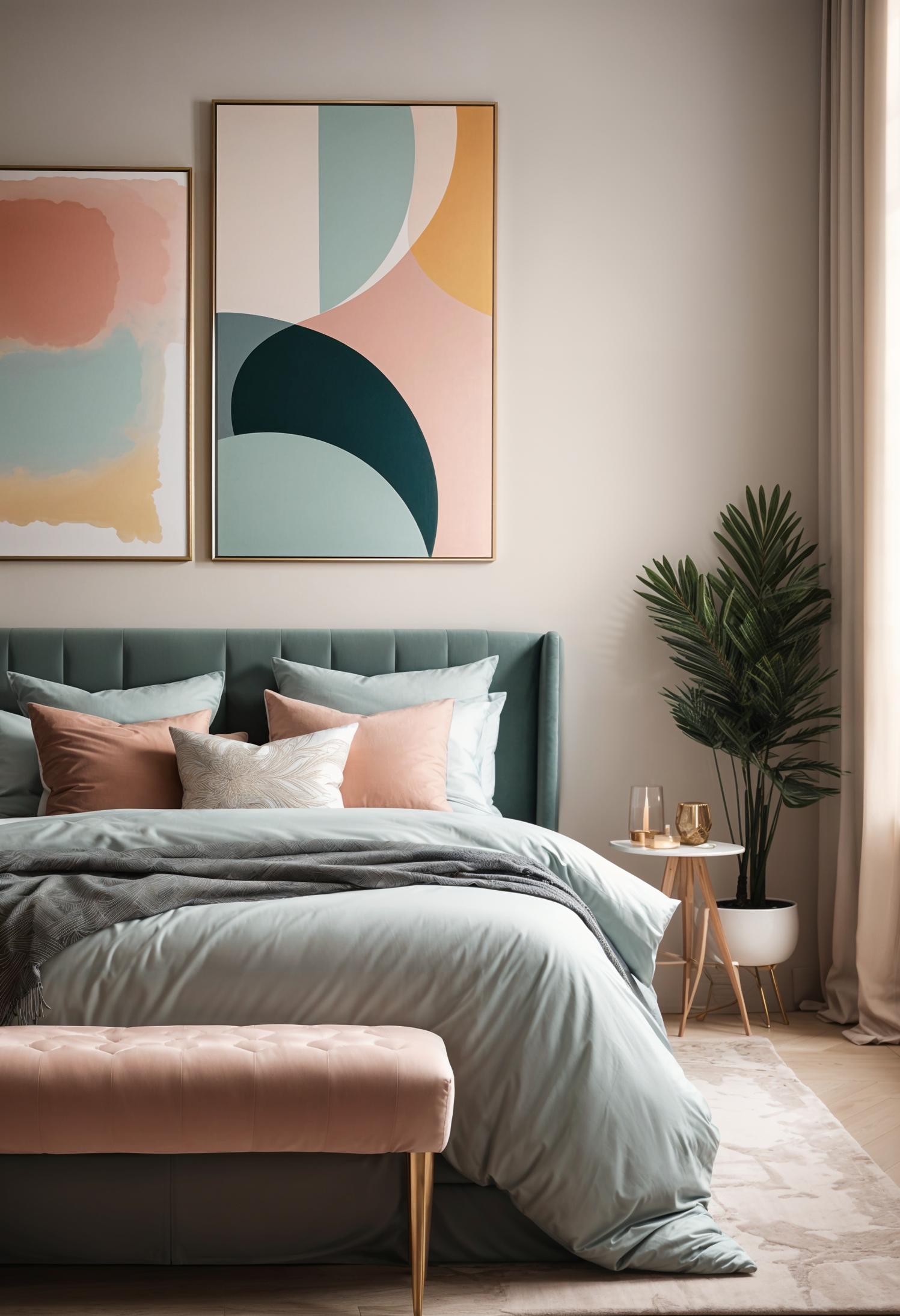 39 Dreamy Bedroom Decor Ideas (New) 25 20. Soft Pastel Contemporary Bedroom Decor-1