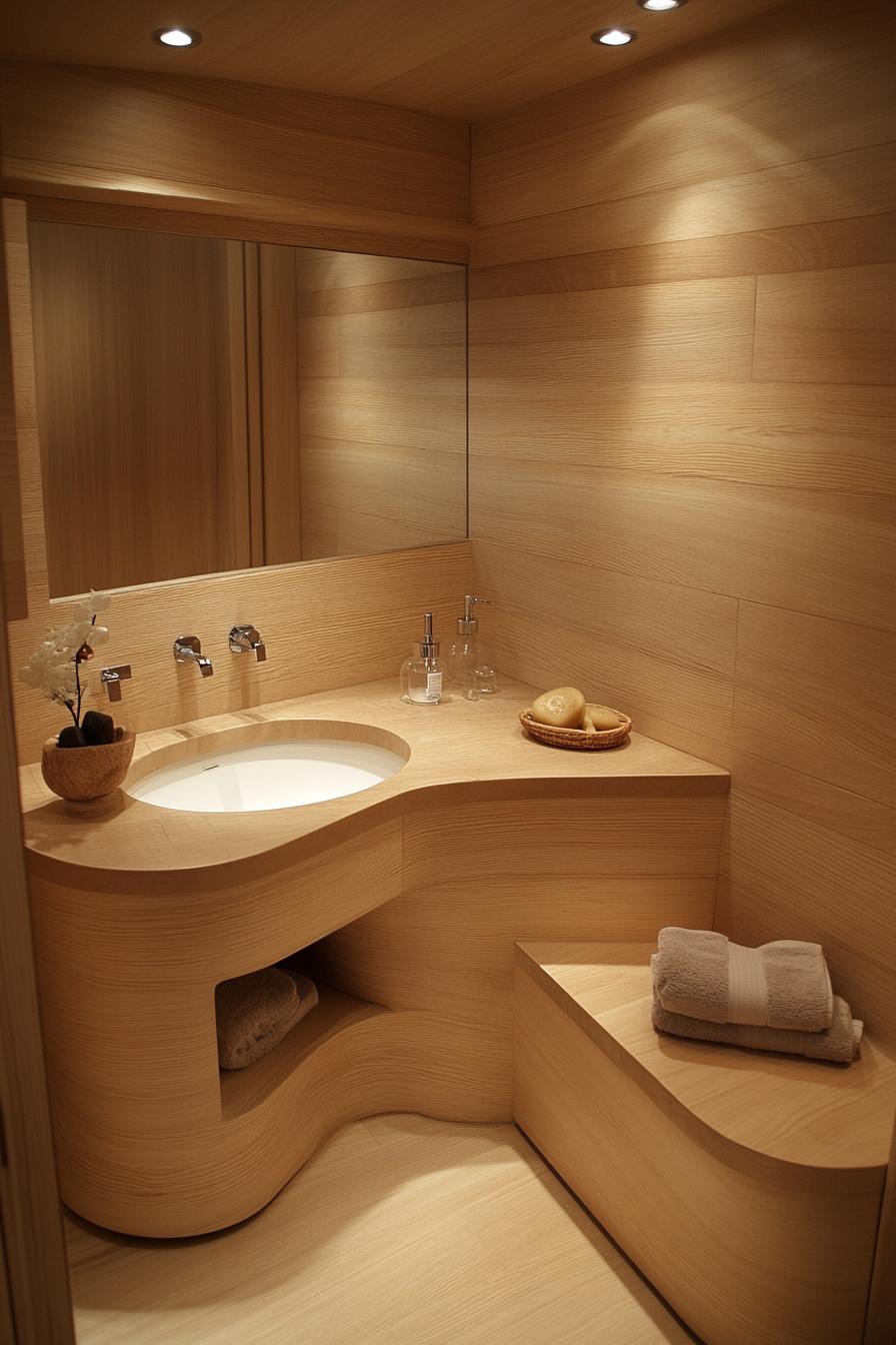 25 Genius tiny bathroom ideas for your makeover 45 16. Space-saving corner sink solution-1