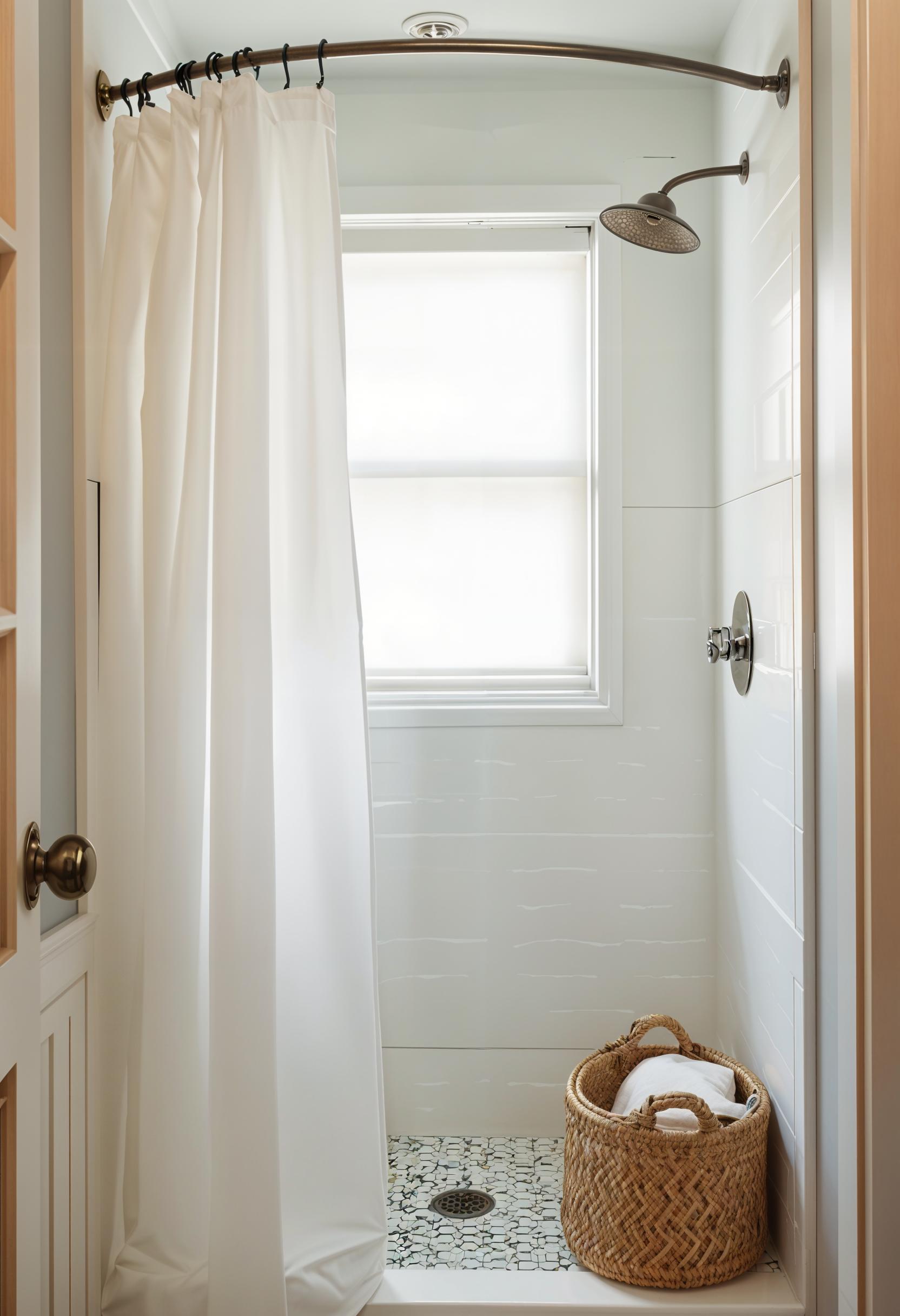 25 Genius tiny bathroom ideas for your makeover 50 19. Space-saving curved shower poles-0