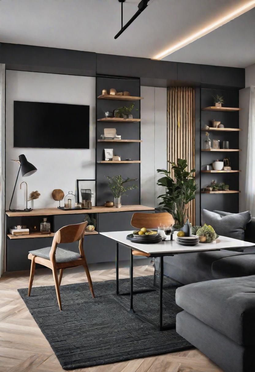 Small Space, Big Impact: 34 Minimalist Living Room Ideas for Every Apartment 15 13. Space-Saving Dining Table Solution-0