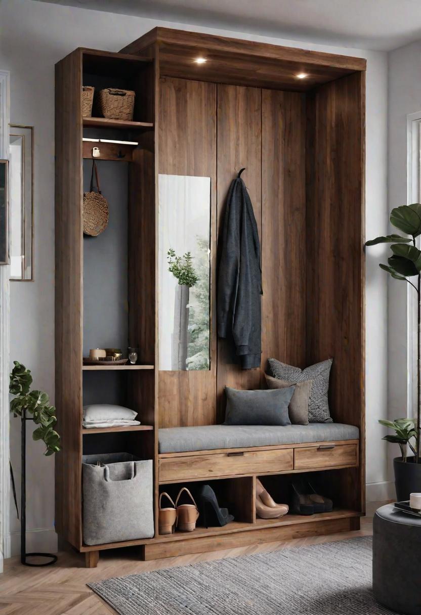 39 Chic Small Entrance Hall Ideas: Creative Solutions for Welcoming Spaces 44 39. Space-Saving Furniture for Entryways-0