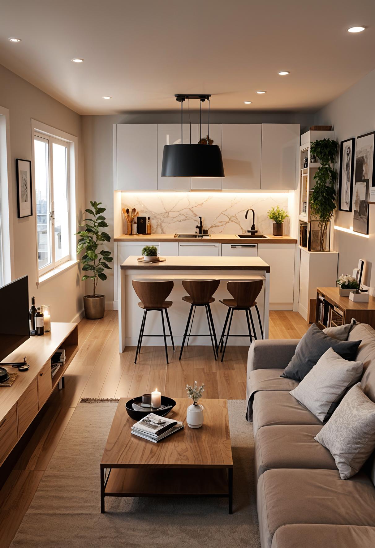 25 Genius Tiny Living Room Ideas 75 24. Space-saving open concept layout-2