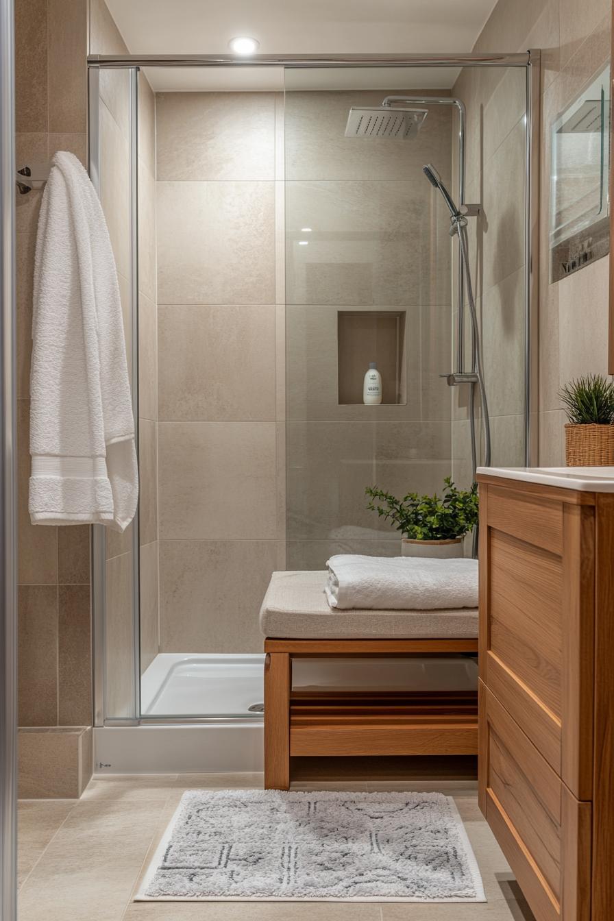 25 Genius tiny bathroom ideas for your makeover 47 17th place saved shower bench option-0