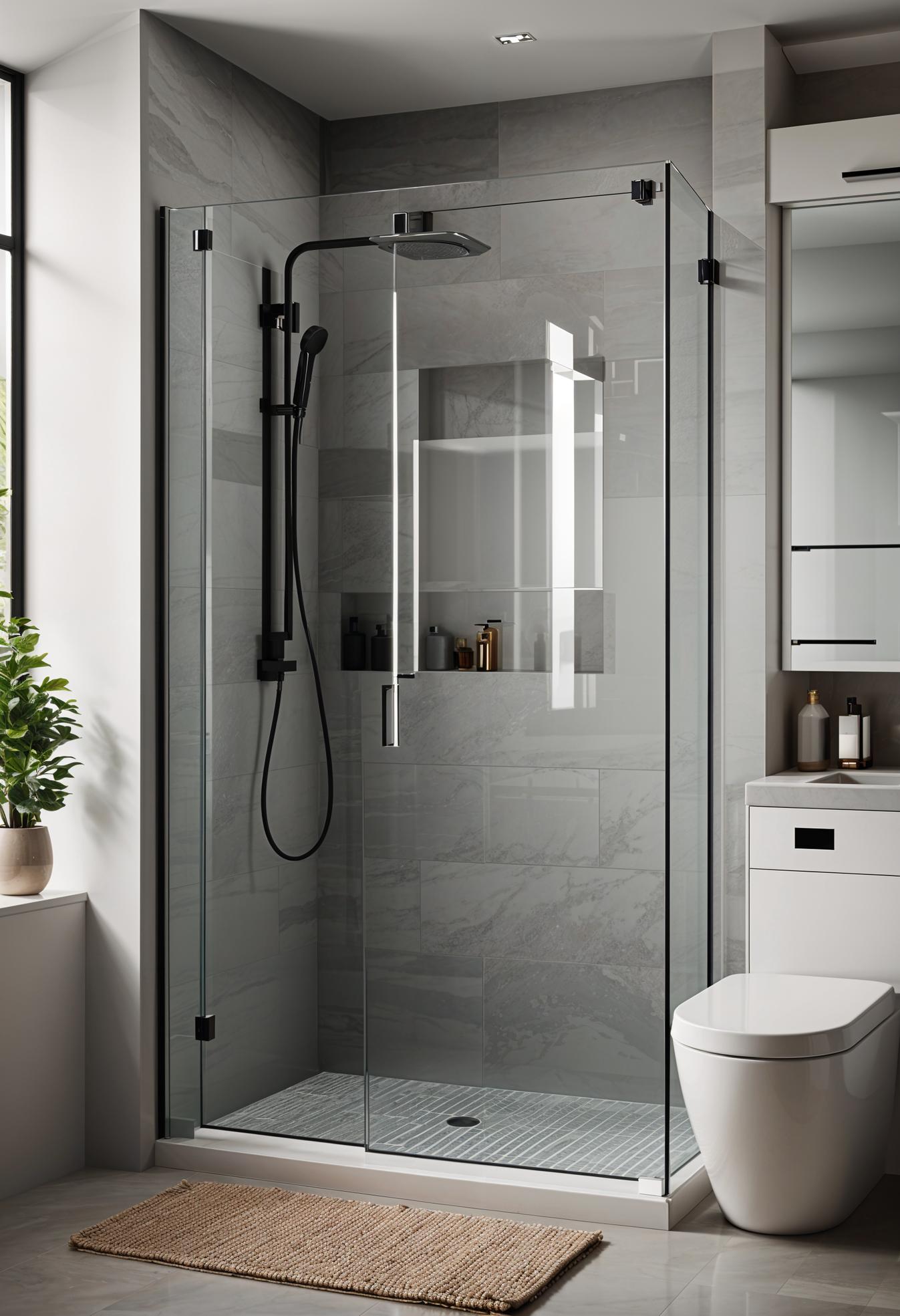19 Genius Small Bathroom Ideas: Space Saving Hacks 26 15. Spacious look with glass doors-1