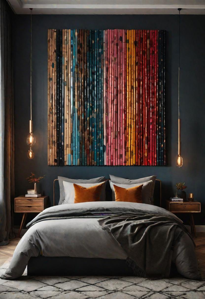 61 Inspiring Bedroom Wall Decor Ideas: Transform Your Space into a Dreamy Retreat 42 40. Spindle Wall Art-0
