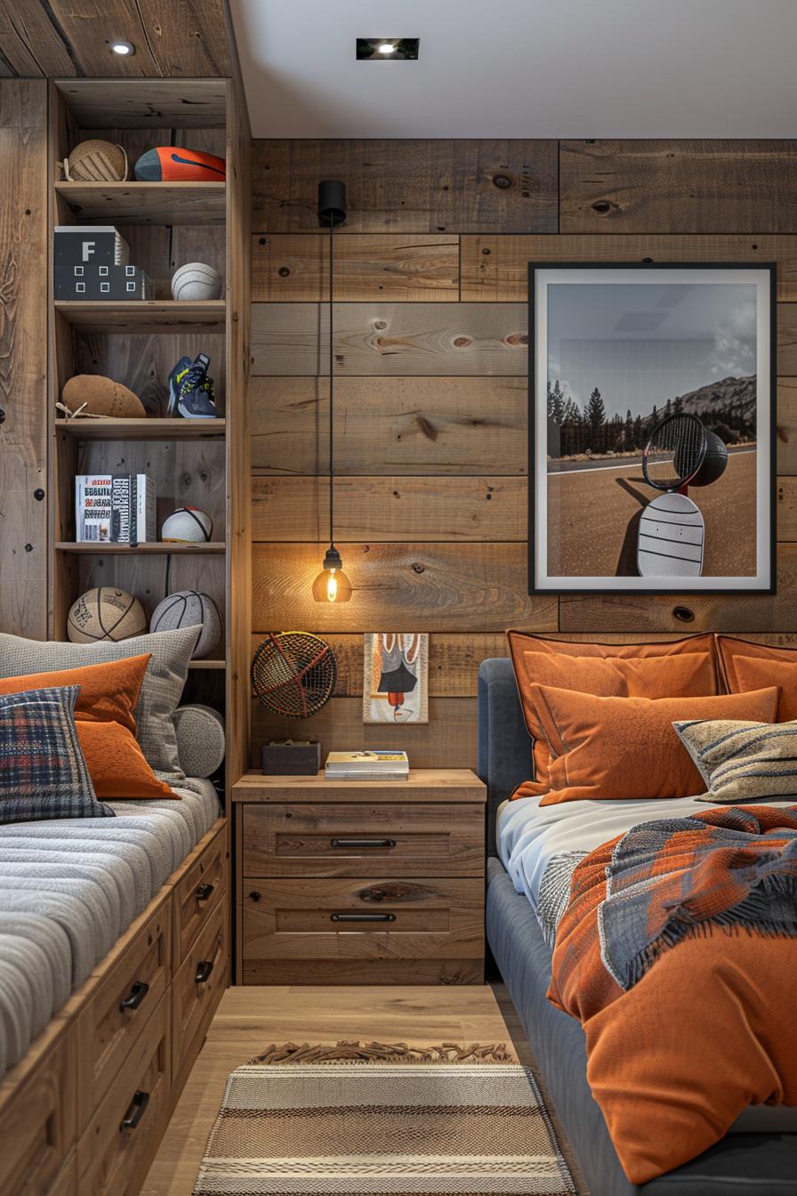 19 ideas for creative dormitory room for boys 12 5. Sporty dormitory room wall display-0