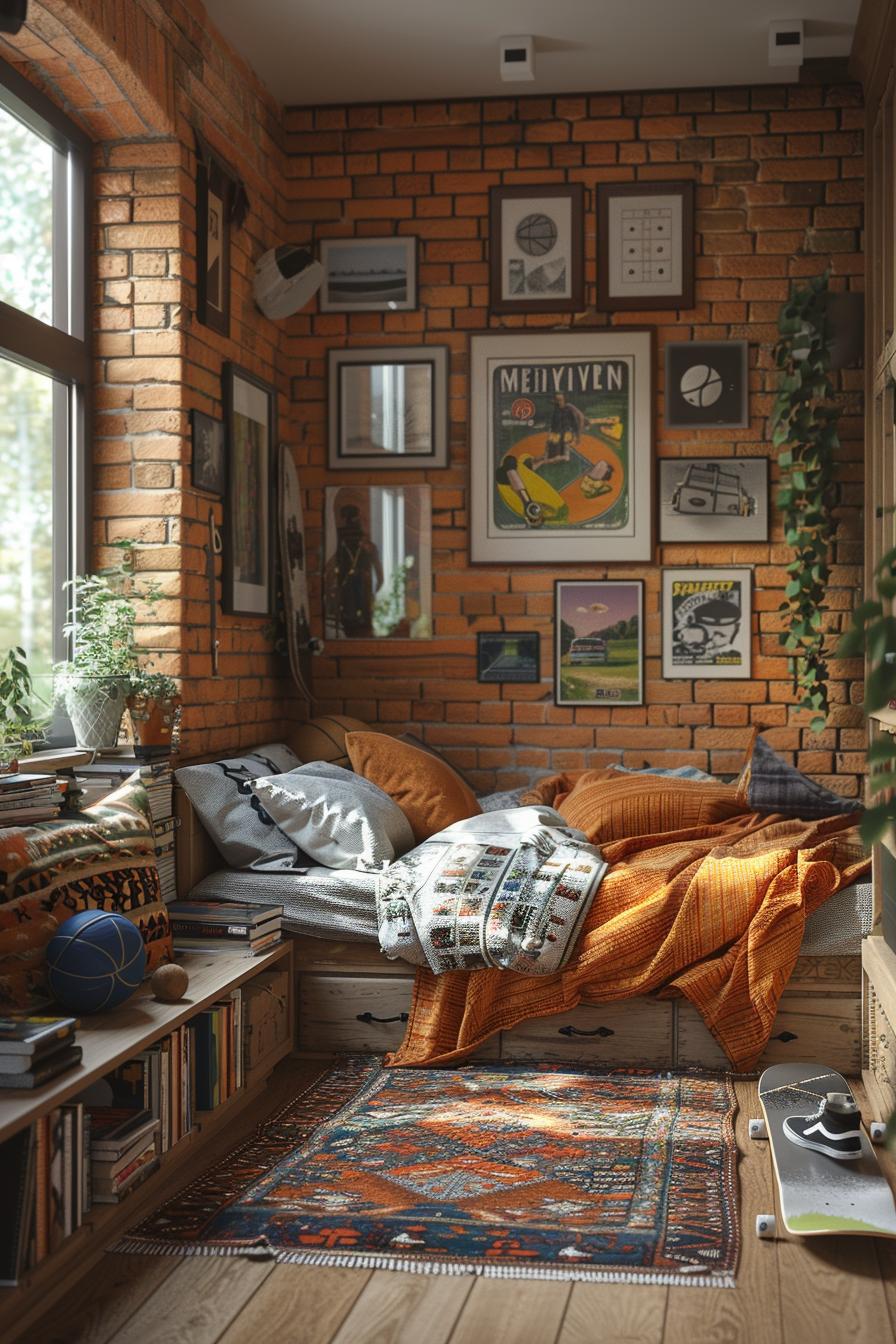 19 ideas for creative dormitory for boys 13 5. Sporty dormitory room wall display-1