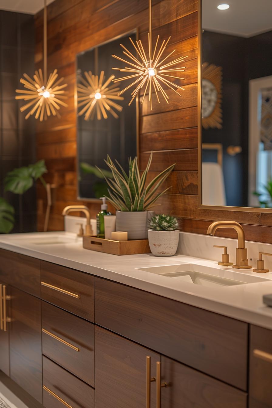 15 chic mid century modern bathroom ideas for timeless elegance 30 10. Sputnik Kronleuchter in the bathroom-0