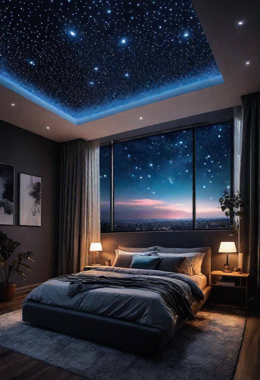 Glow Up Your Bedroom: 33 Chic and Cozy LED Aesthetic Ideas 5 3. Starry Ceiling LED Lights-0