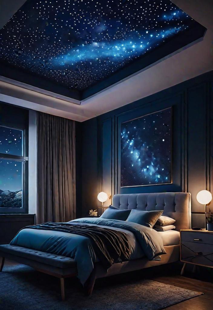 32 bezaubernde launische Schlafzimmerinspirationen 6 4. Sternenschlafzimmer Design-0