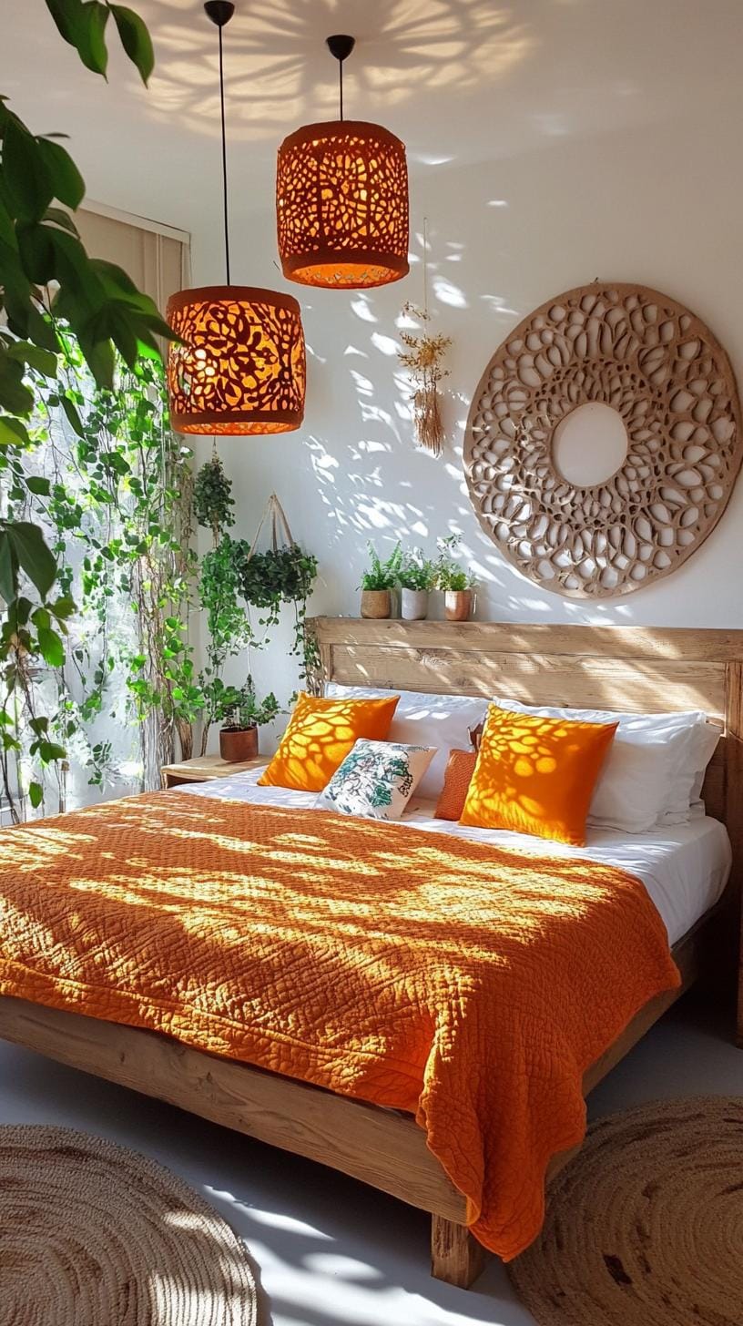 23 Modern Boho bedroom ideas that you will love immediately 53 18. Statement trailer lights over rustic beds-0