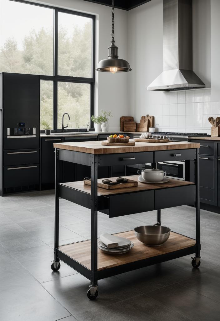 26 Genius Kitchen Island Ideen: Stil und Funktionalität 9 4. Stahlakzente Industrial Island-0