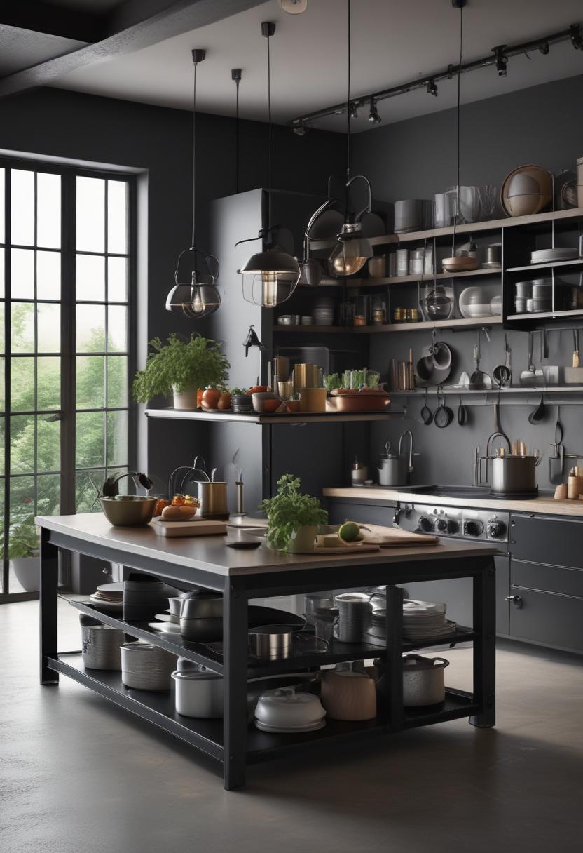 26 Genius Kitchen Island Ideen: Stil und Funktionalität 10 4. Stahlakzente Industrial Island-1
