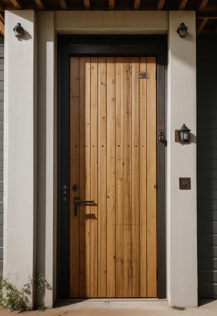 29 Stunning Wooden Door Designs for Main Entrances 33 15. Steel-Framed Wooden Door Design Ideas-0