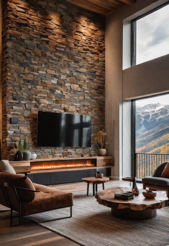 40 Breathtaking accent walls in living room Ideas 17 14. Stone Cladding in Living Rooms-0