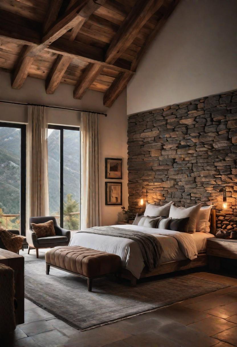 36 Earthy Bedroom Ideas for a Serene Space 21 10. Stone Fireplace Installations-0
