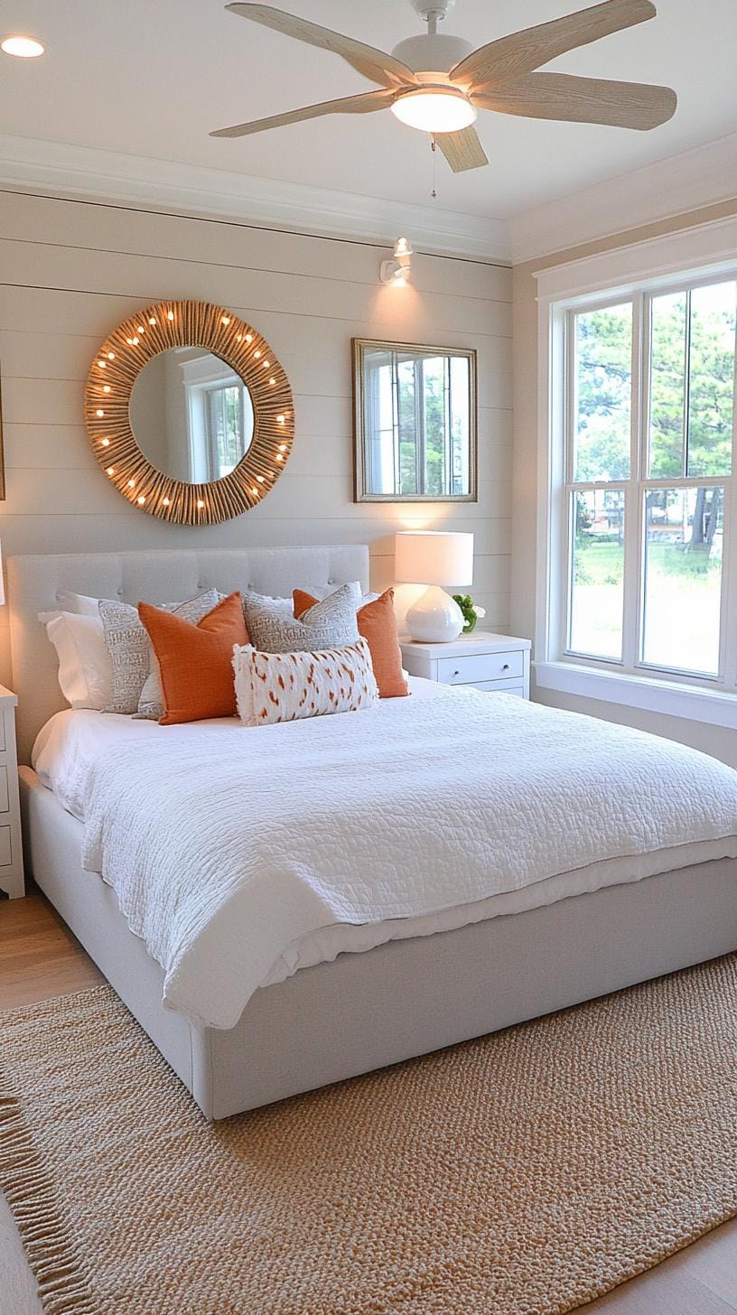 21 new bedroom ideas for your 2025 refreshment 12 3. String light frame mirror or window for soft ambience-2