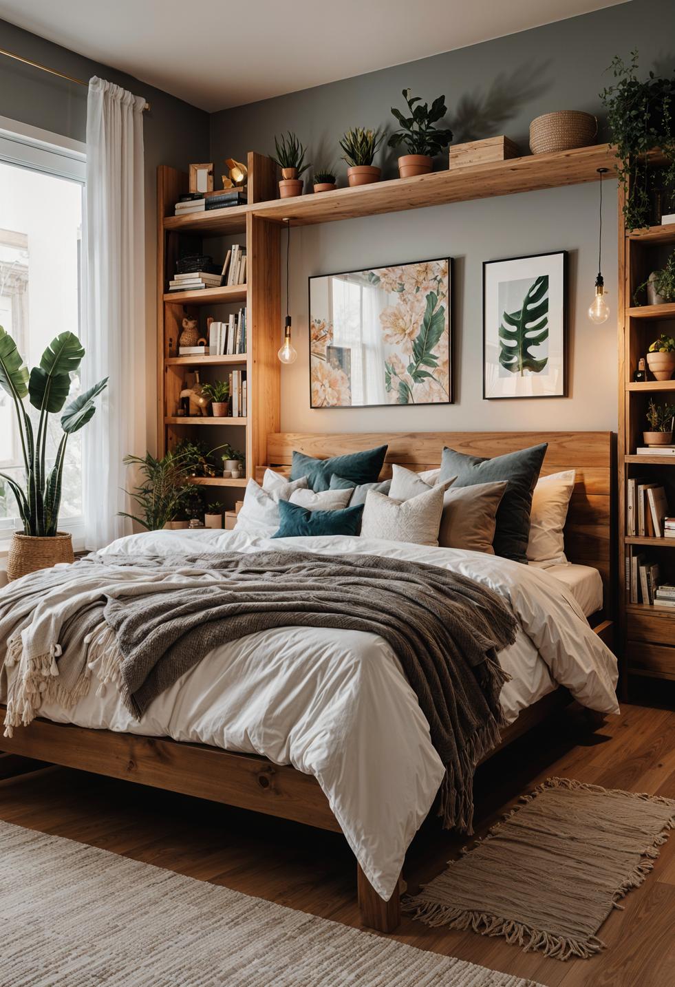 29 wunderschöne neutrale Boho -Schlafzimmer: verträumte und entspannende Räume 60 28. Stylish Boho Studio Apartment Design-1