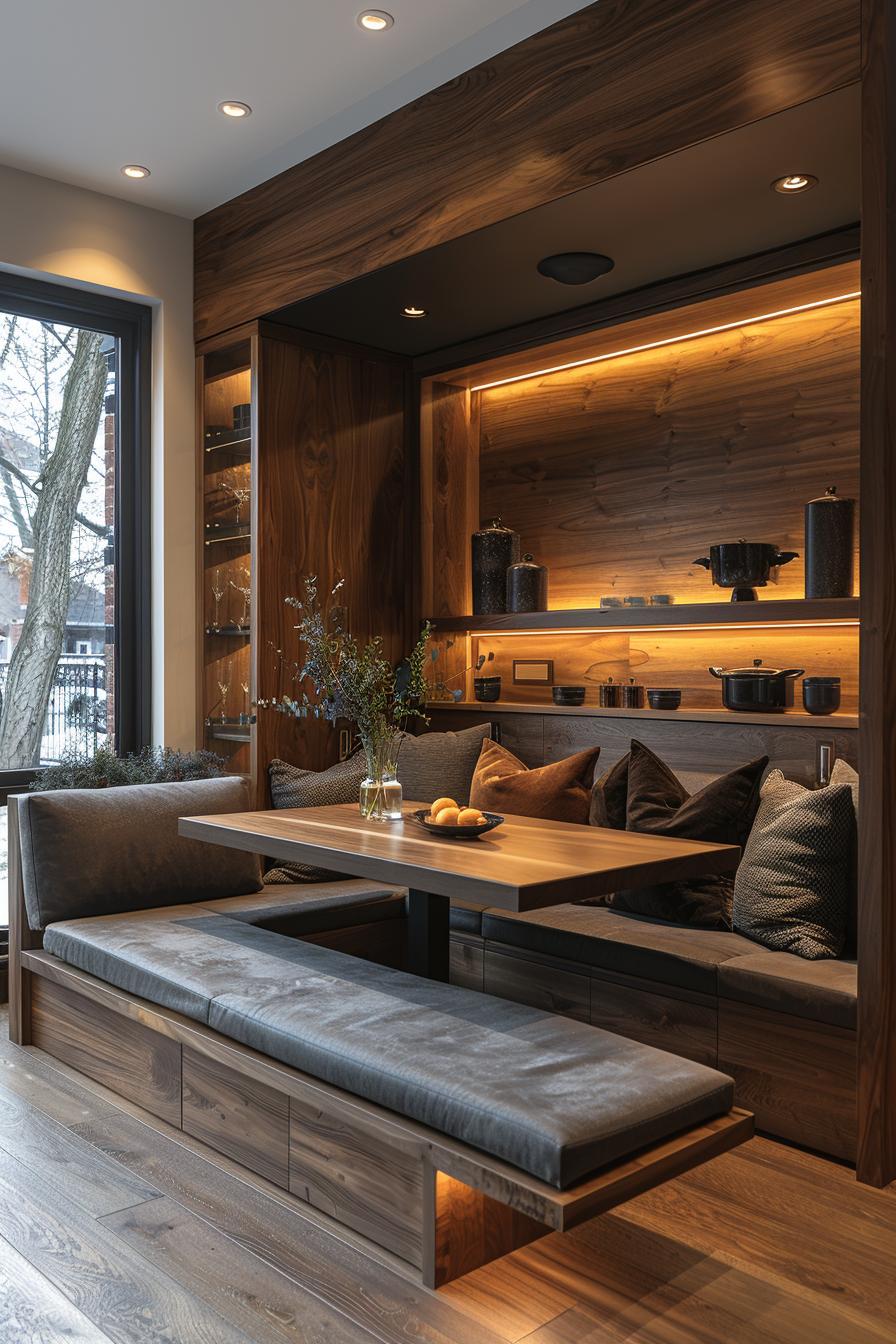 15 unique in the middle of the century modern kitchen ideas 26 8. Stylish built-in breakfastnook-2