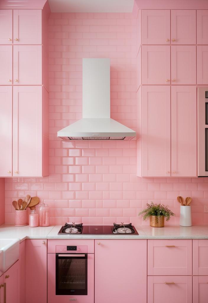 35 Charming Pink Kitchen Ideas: a Feminine Flair in Your Cooking Space 5 3. Subway Tiles in Pastel Pink-0