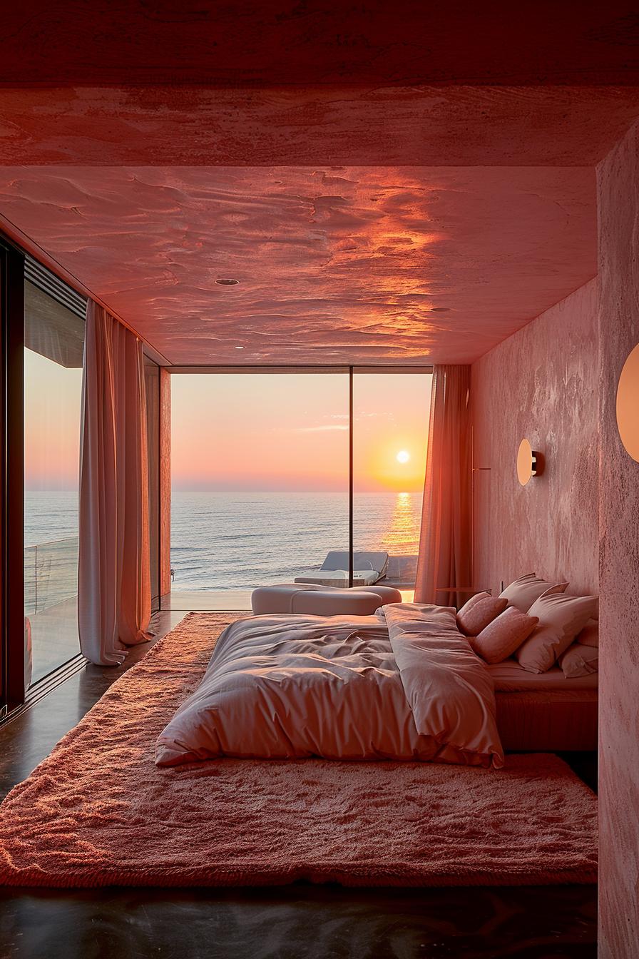 15 dreamy pink coastal bedroom ideas: beach & aesthetics 12 4. Sunrise Coast pink bedroom Palette-0