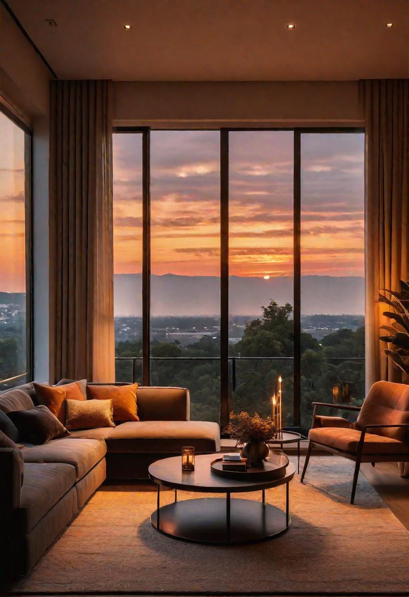 49 Modern Living Room Ideas: Create a Contemporary Haven 49 40. Sunset View Living Room Design-0